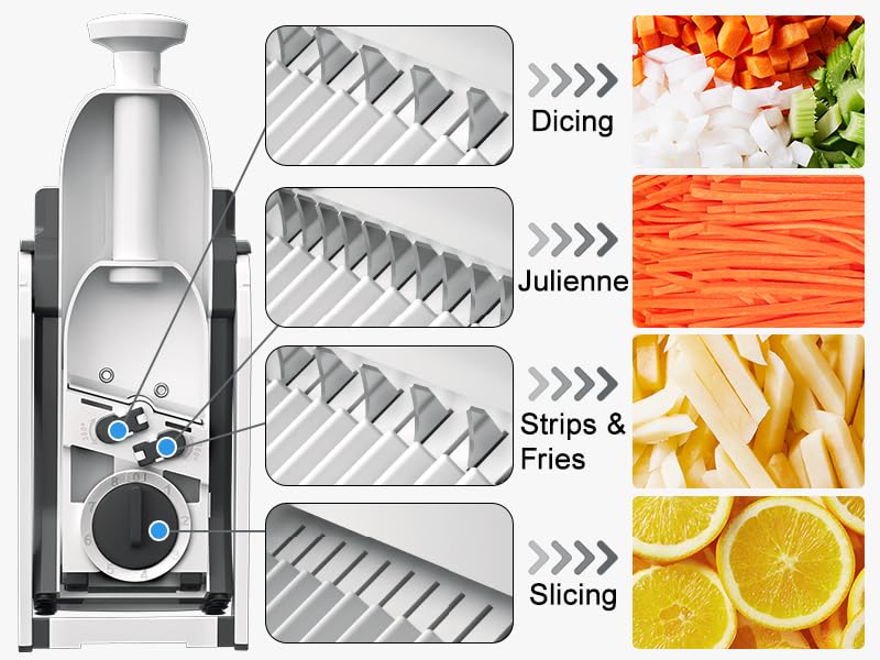 Safe Mandoline Slicer for Kitchen (Light Grey)