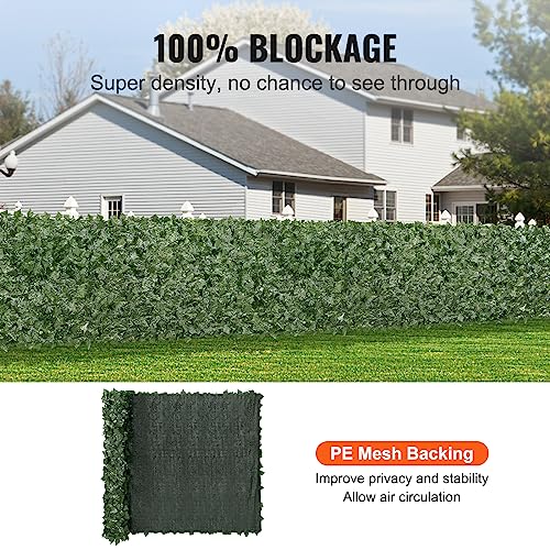 Artificial Ivy Privacy Fence Screen (Ivy with Green Mesh Backing / 59 x 118 inch)