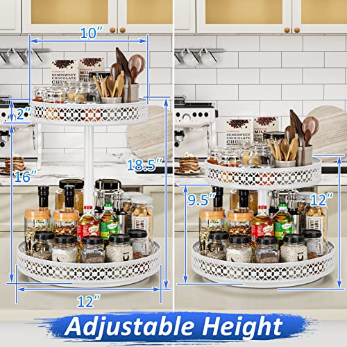 2 Tier Lazy Susan Organizer (2 Tier White)