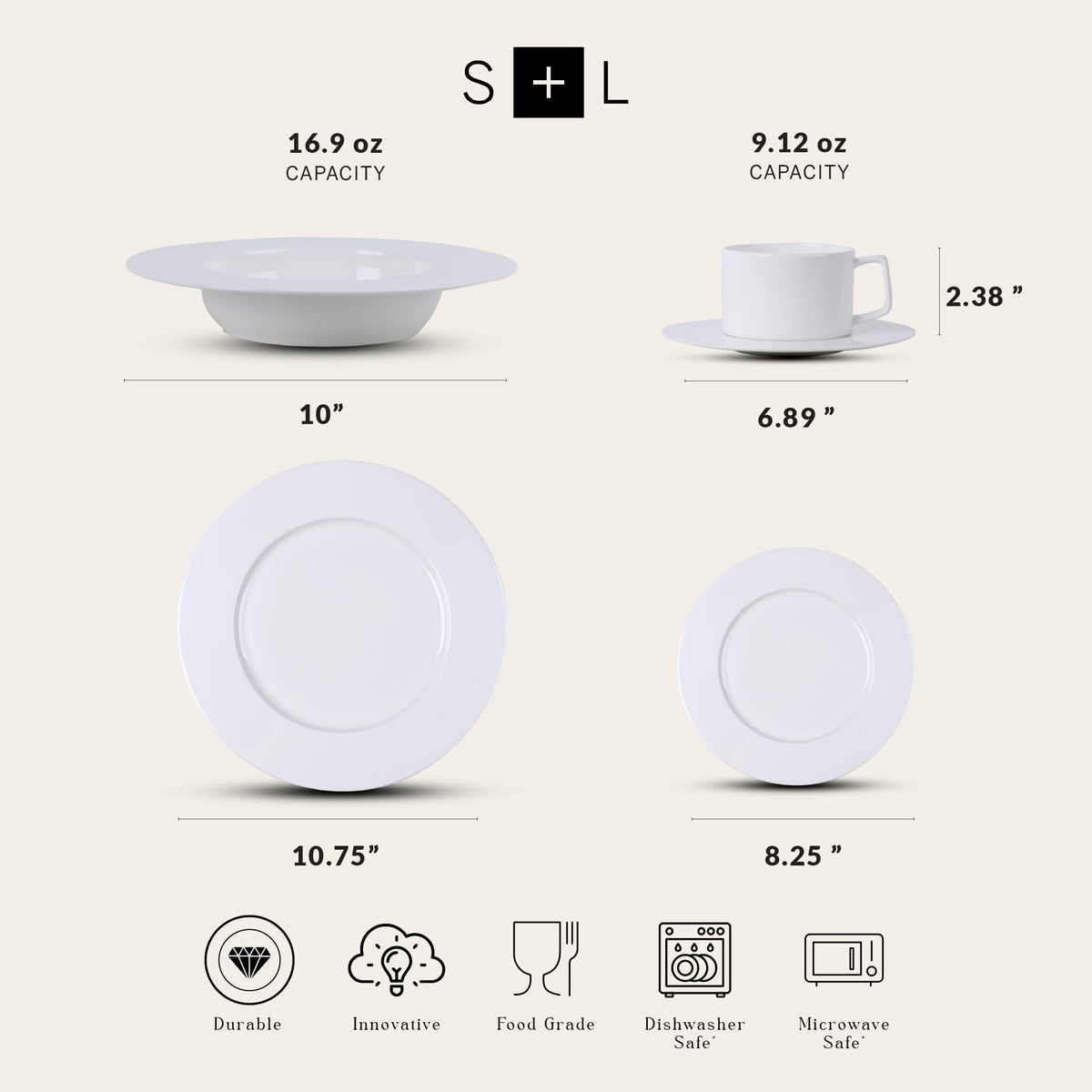 Sylvie 20 Pieces Bone China Dinnerware Set (Sylvie - White / 20 Piece Service for 4)