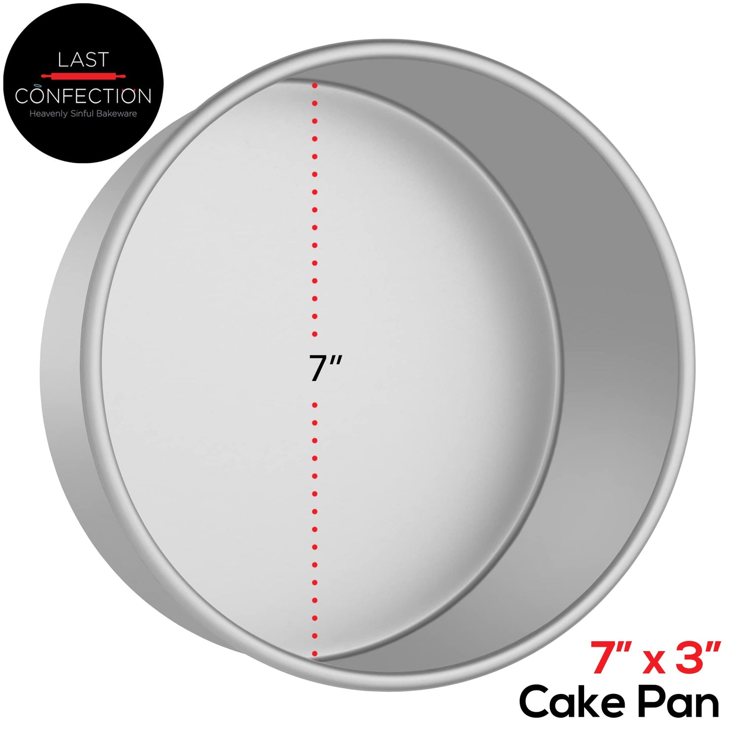 7 x 3 Inch Round Cake Pans (2 Pack - 7" x 3" Deep)