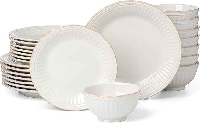 Lenox 899196 French Perle Groove 24-Piece Dinnerware Set, Service For 8