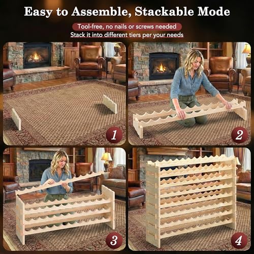 96 Bottles Stackable Modular Wine Rack (96 Bottle)