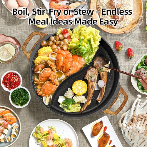 AORAN Electric Hot Pot with Divider (8.5 Quarts)