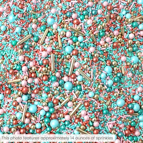Old Hollywood Sprinkle Mix (Light Pink, Blue, Teal, Rose Gold)