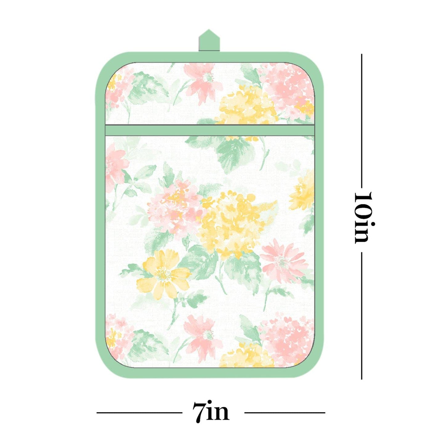 Amber Floral Oven Mitt & Pot Holder Set 2 (Petal Pink)