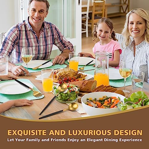 5pcs Matte Black Gold Serving Set (Blackgold / 5-piece)