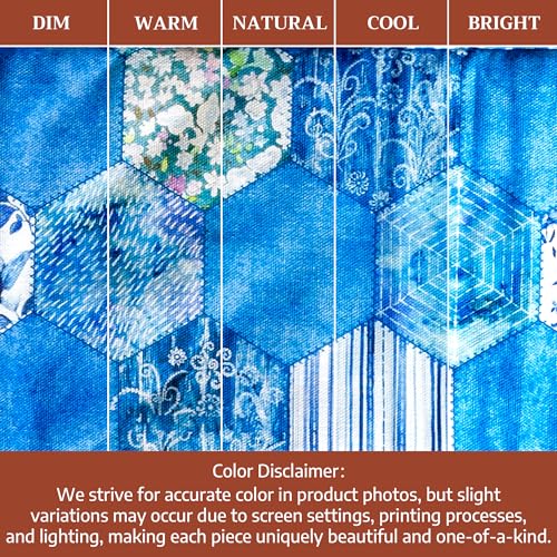Double Oven Mitts 100% Cotton Double Oven Glove (028 - Summer Blues / 7" x 35" (Double Oven Mitt))