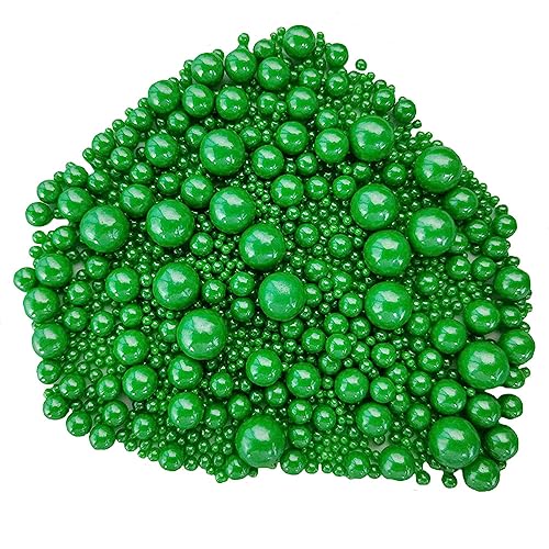 Edible Christmas Green Sugar Pearls Candy Sprinkles 120G (4.23 Ounce)