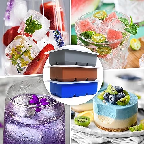 Silicone Ice Cube Trays 3 Pack (3 Count)