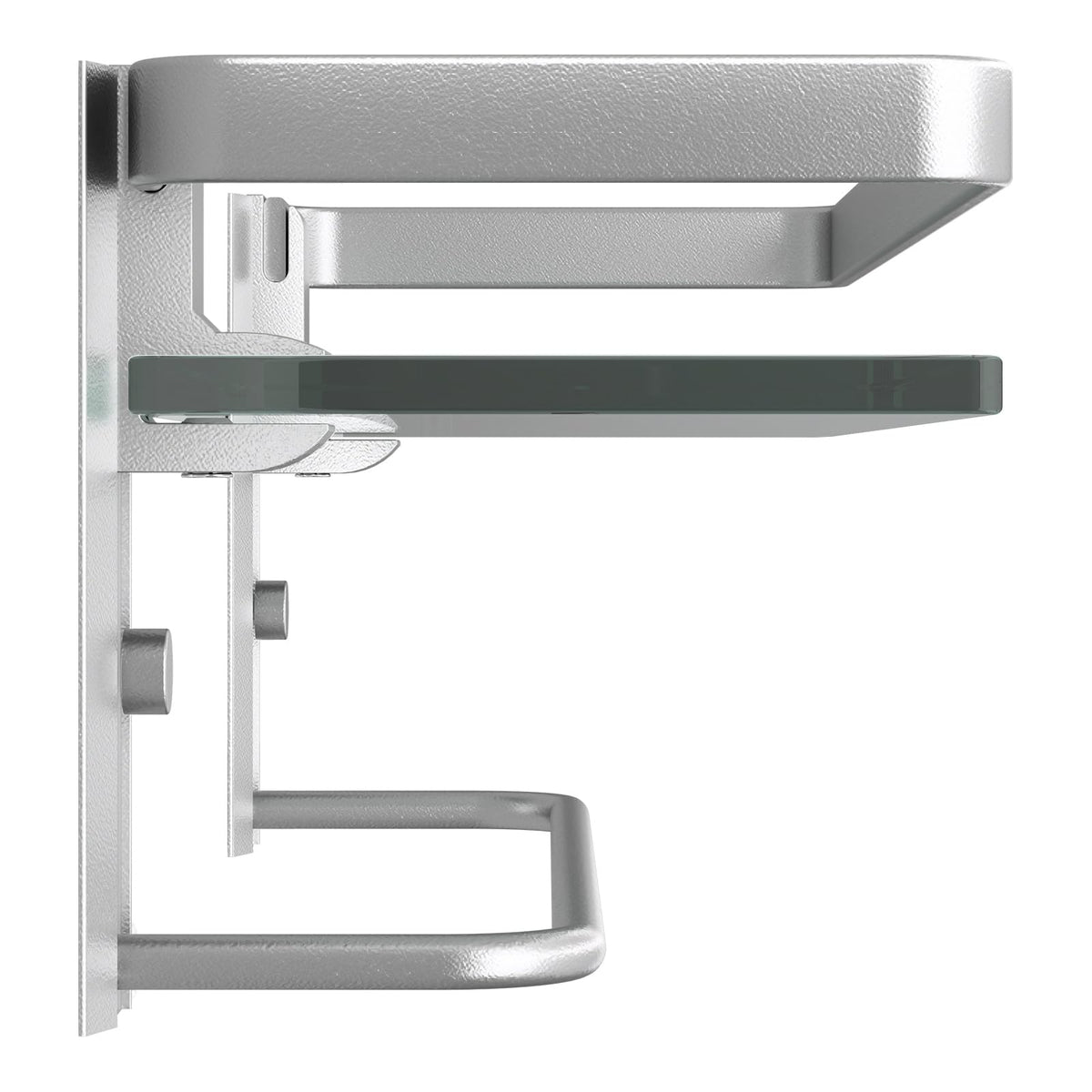 Bathroom Wall Shelf with Towel Bar (Silver / Shelf with Towel Bar)