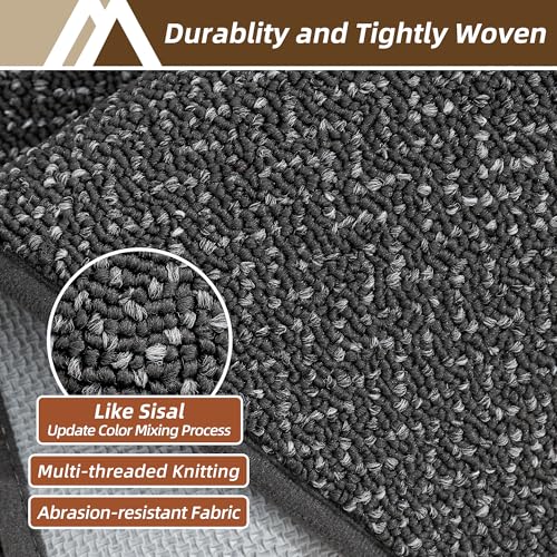 Kitchen Rugs Set of 2 Non (Dark Grey / 17“x30”+17“x48”)