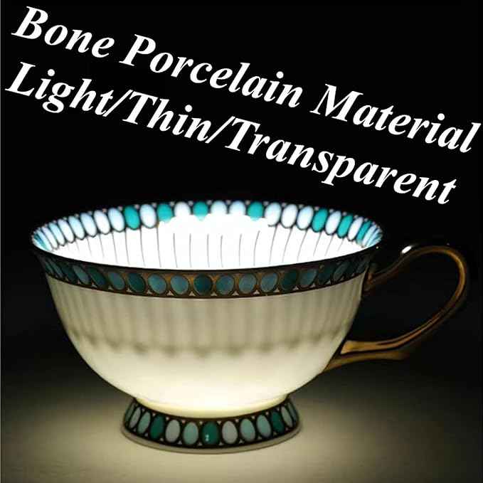 Chinese Bone China Coffee Tea Set, Retro Floral Tea Gift Set, Suitable for Christmas, Father'S Day, Birthday, Halloween Party Gifts (Sapphire 2 Cups)