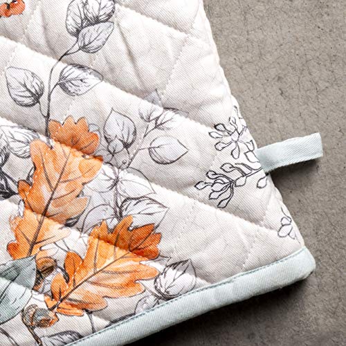 Maison d'Hermine Oven Gloves 100% Cotton Oven Mitt (063 - Whitish Shabby Chique / 7.5" x 13" (Oven Mitt))