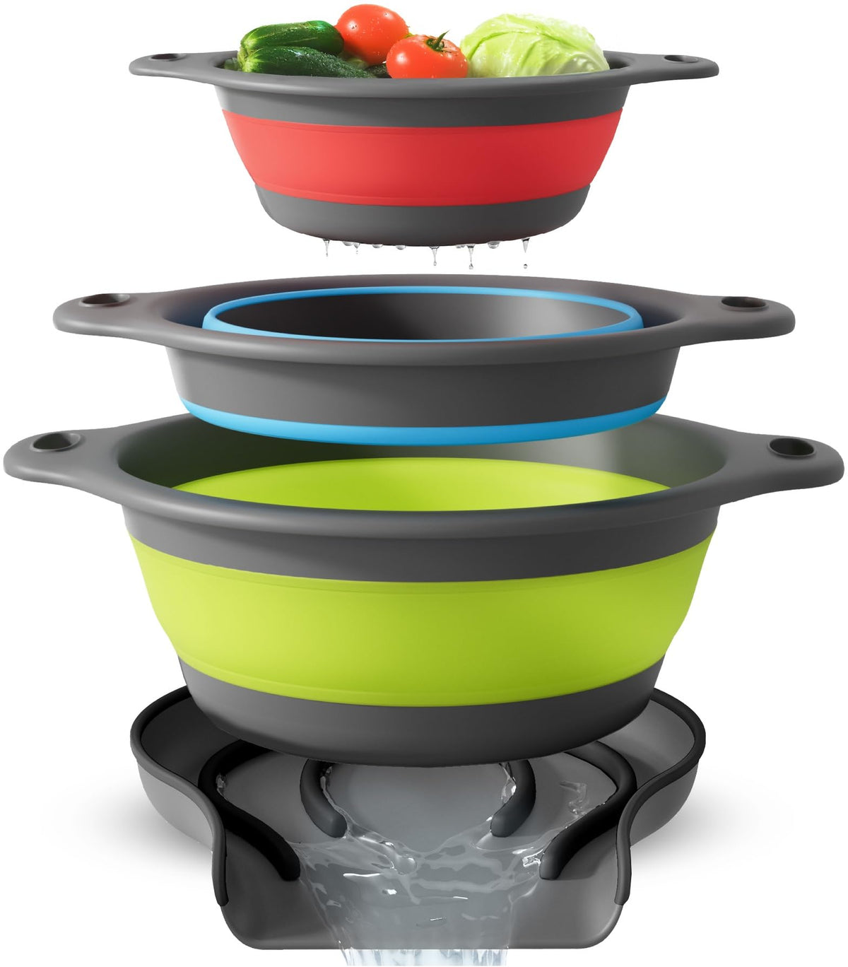 Collapsible Colanders with Self (Multicolor)