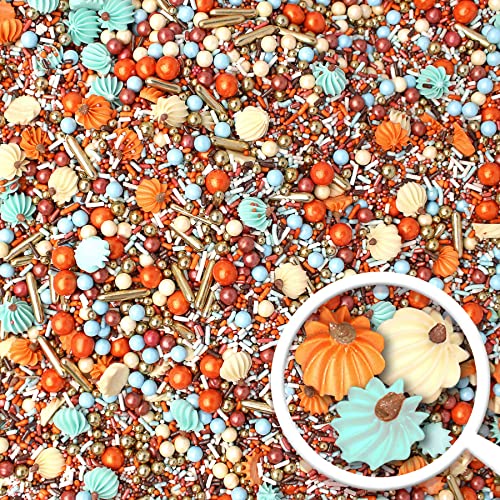 Pumpkin Carriage Sprinkle Mix (Burnt Orange, Light Blue, Vintage Gold, Rose Gold)