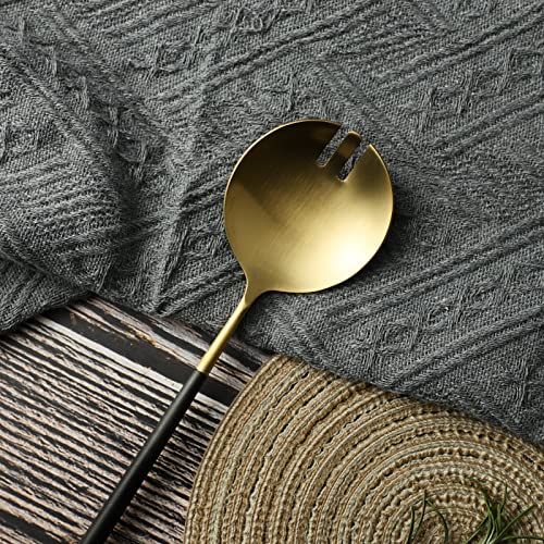 Salad Servers (Black/Gold)