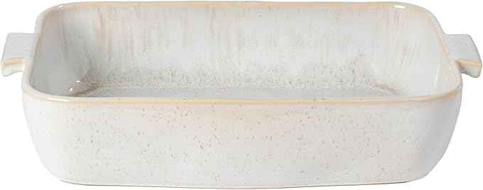 Casafina Ceramic 16" x 10.75" Rectangular Baker - Eivissa Collection, Sand Beige | Oven & Dishwasher Safe Bakeware | Food Safe Glazing | Restaurant Quality Dinnerware