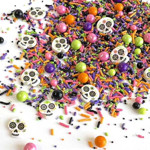 Dia De Los Muertos Sprinkle Mix (Black, Pink, Purple, Lime, Orange)