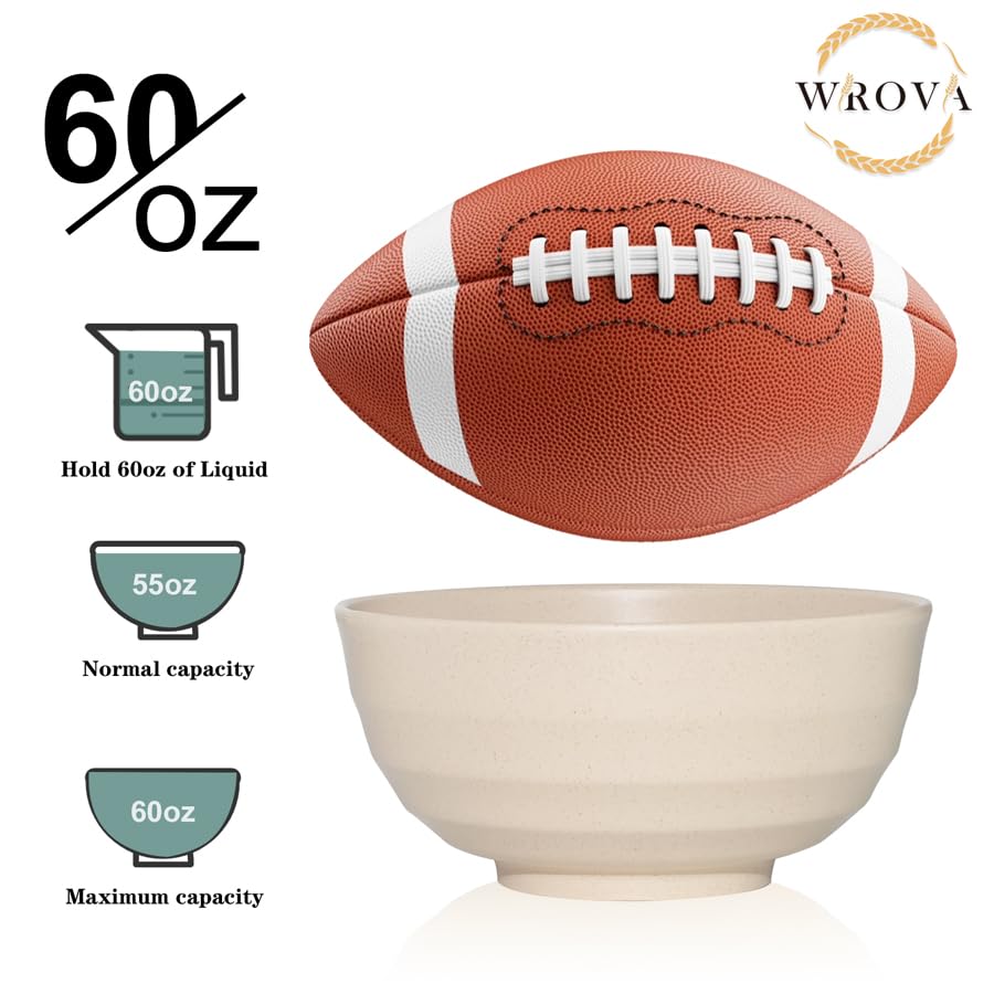 Wheat Straw Bowls Set 60 OZ (60 oz / Beige)