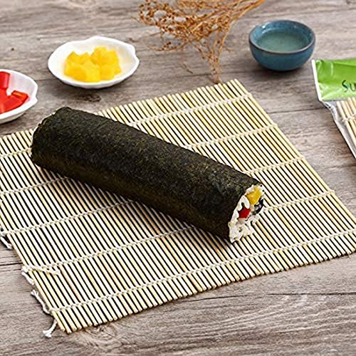 Pack of 10 Large Bamboo Sushi Mats Sushi Roller Rolling Mats Sushi Maker (Yellow)