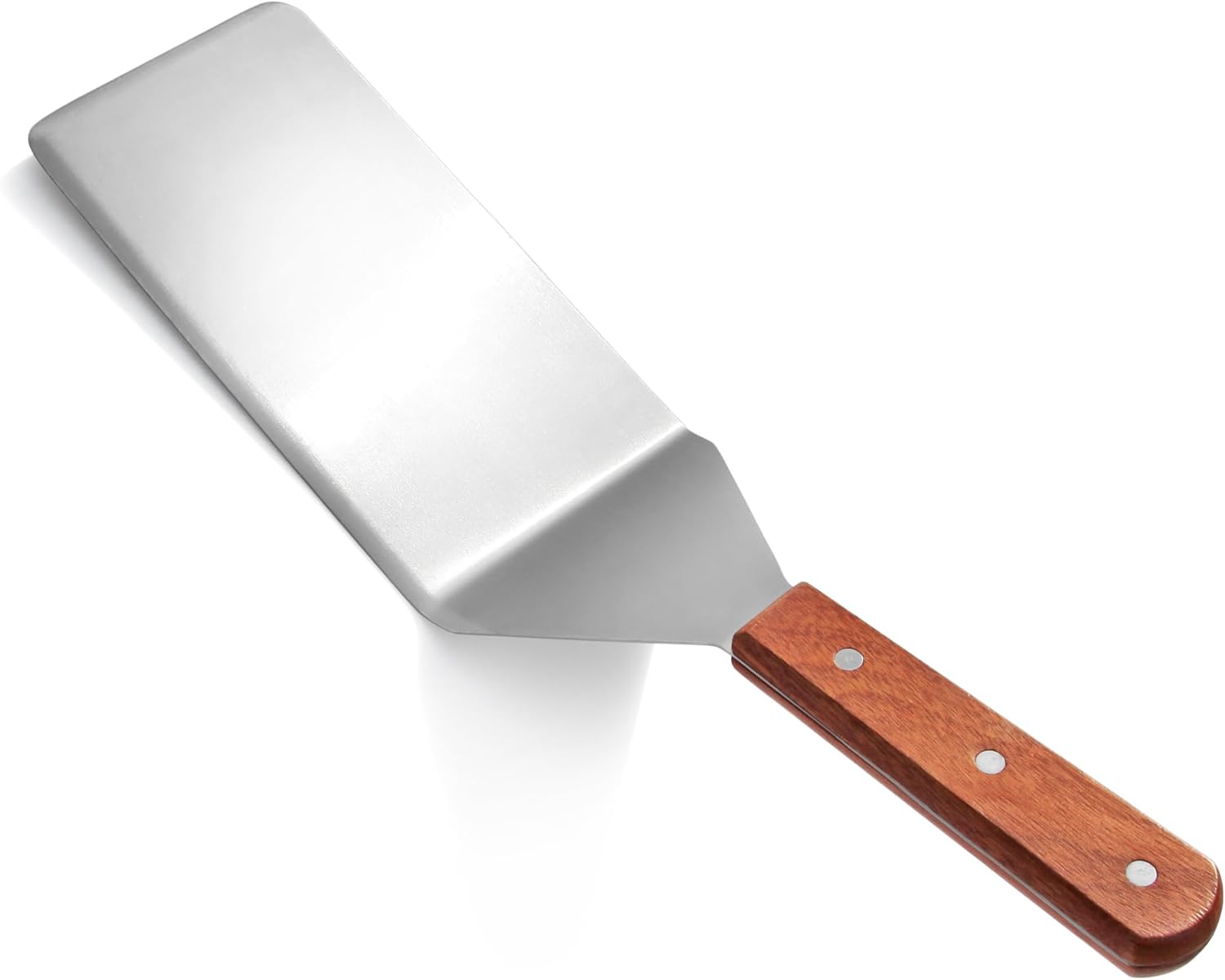 New Star Foodservice 36350 Wood Handle Extra Large Grill Turner/Spatula with Cutting Edge and 4-Inch Wide Blade, 16-Inch - HomeSpice