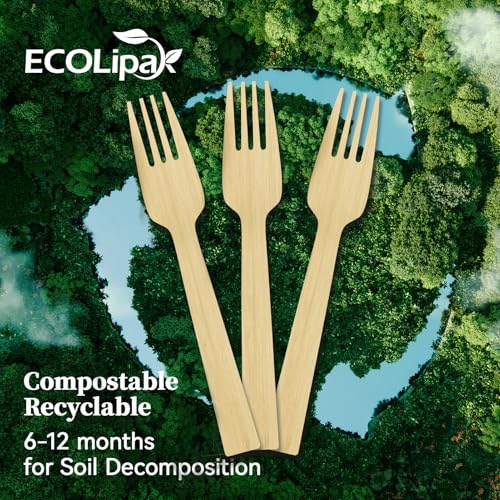 300 Count Disposable Compostable Bamboo Forks for Party (forks)