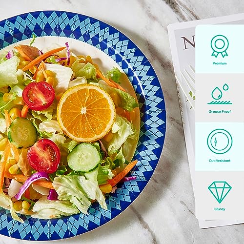 8.37 inch Disposable Paper Plates (Navy-300pack)