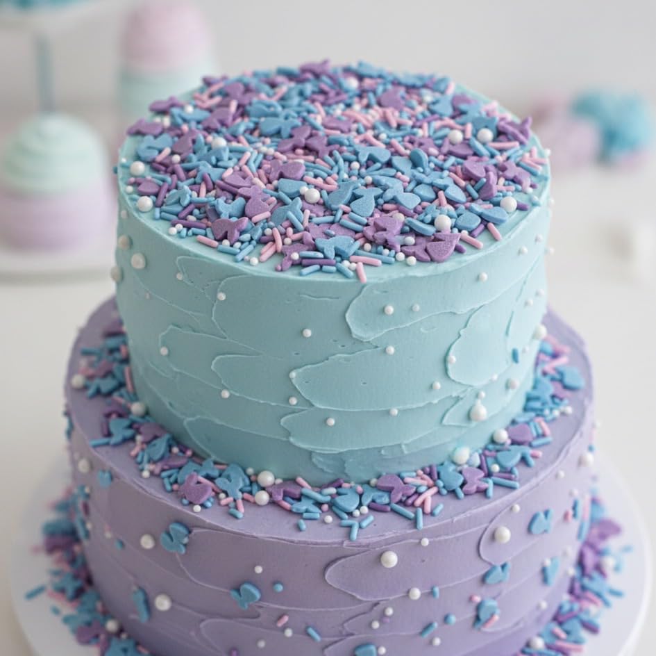Mermaid Sprinkles for Baking (Blue, purple, pink)