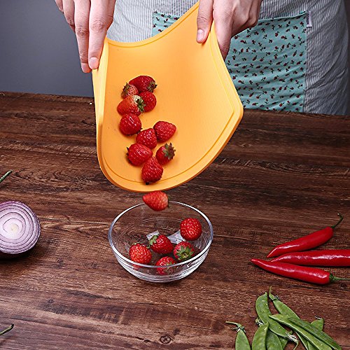 Thick Cutting Boards for Kitchen Silicone Chopping Board Set of 2 Mid 12.6'' x 9.1” (S+M / Yellow)