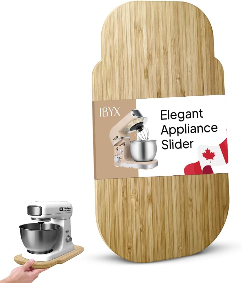 Ibyx Elegant Sliding Tray - Compatible with 3.2 Qt Kitchen In The Box Stand Mixers and Other Heavy Appliances (Natural)