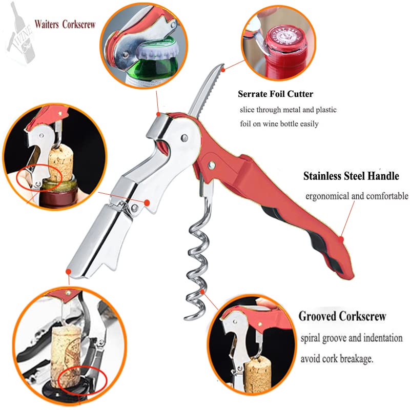 Professional Waiter Corkscrew Wine Openers Set (2 Count)