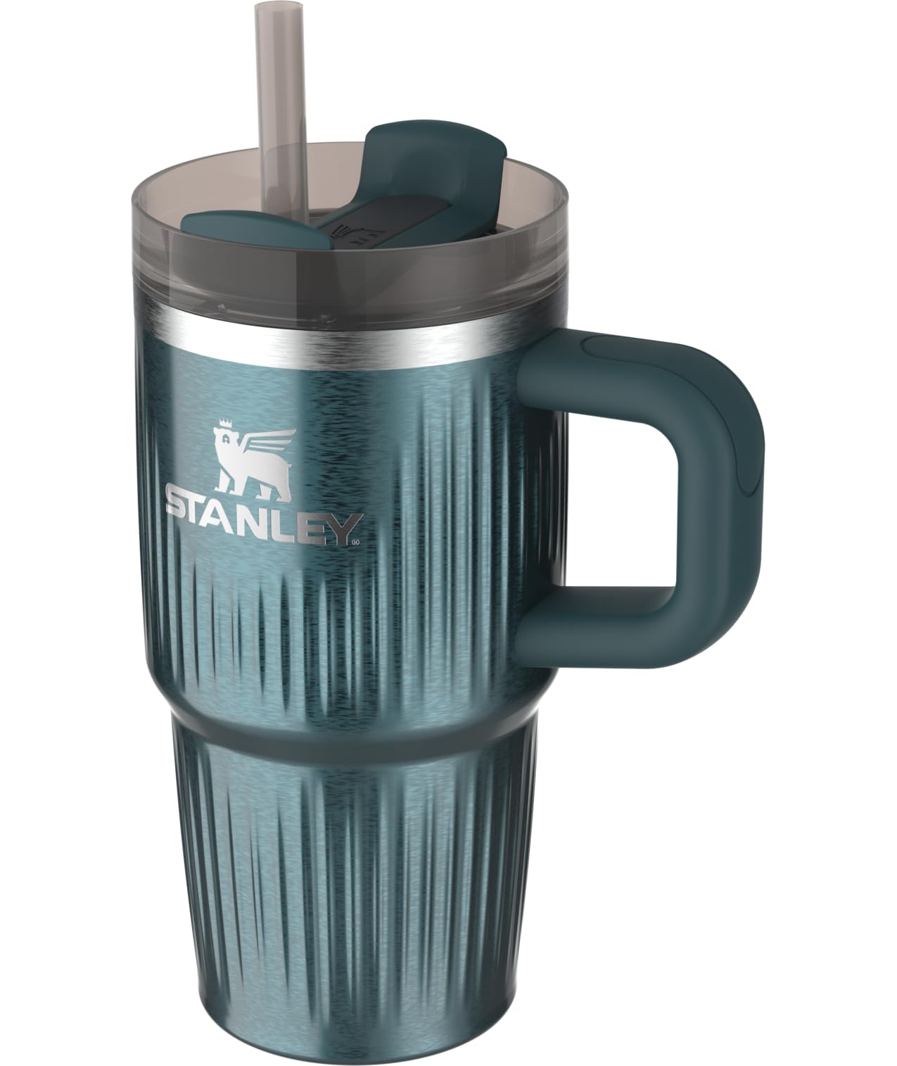 Quencher H2.0 Tumbler with Handle and Straw 20 oz (20 Ounces / Fluted Marina Shine)