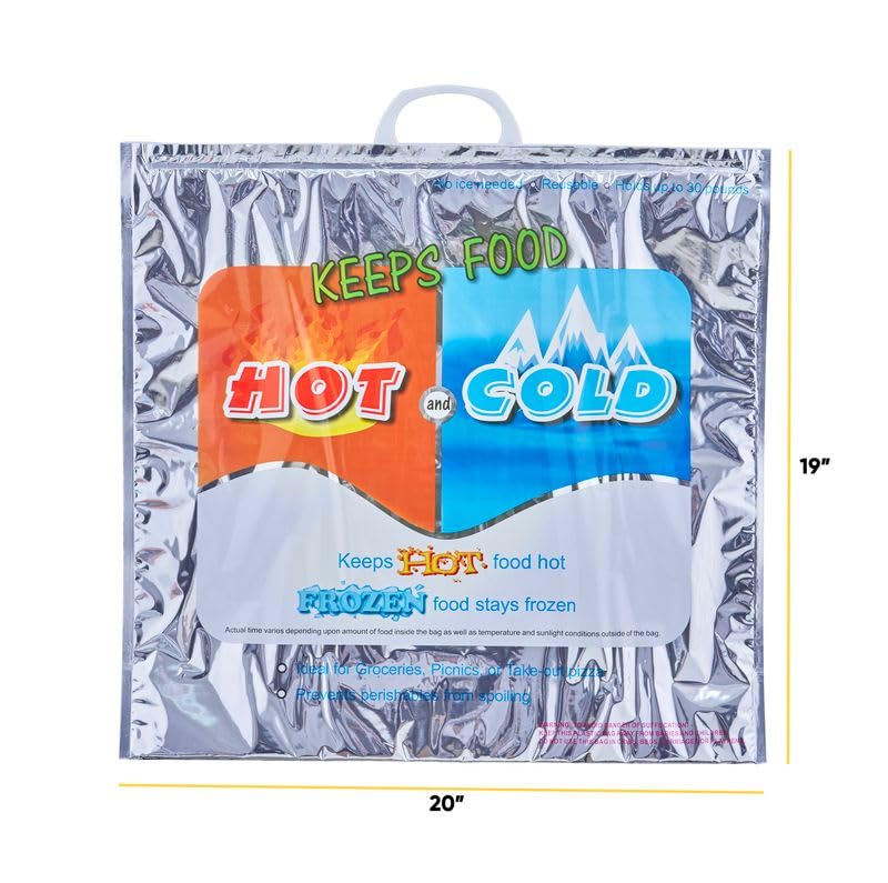 Hot and Cold Insulated Bags for Food Delivery (X Large (Grocery Size))