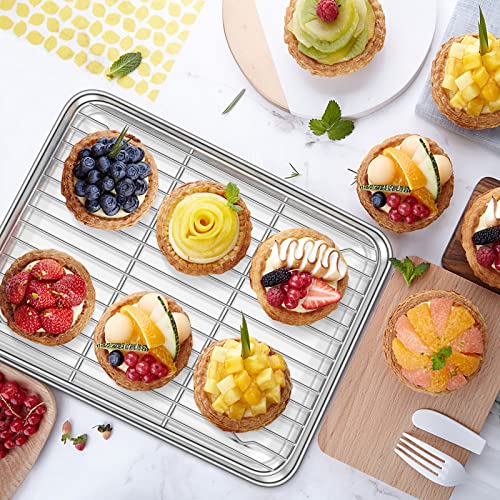 Baking Sheet with Rack Set [2 Sheets + 2 Racks] (12 inch)