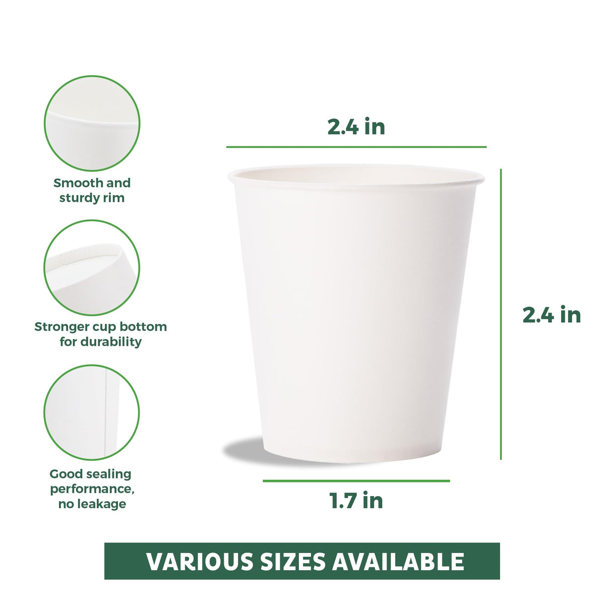Coffee Cups 4 oz [1000 Pack] Disposable Paper Cups for Mouthwash Cups (4 oz)