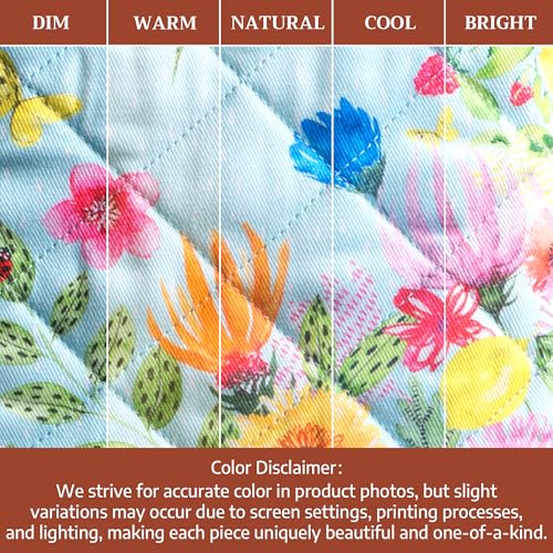 Maison d'Hermine Oven Gloves 100% Cotton Oven Mitt (093 - Jardin D'ete - Mint / 7.5" x 13" (Oven Mitt))