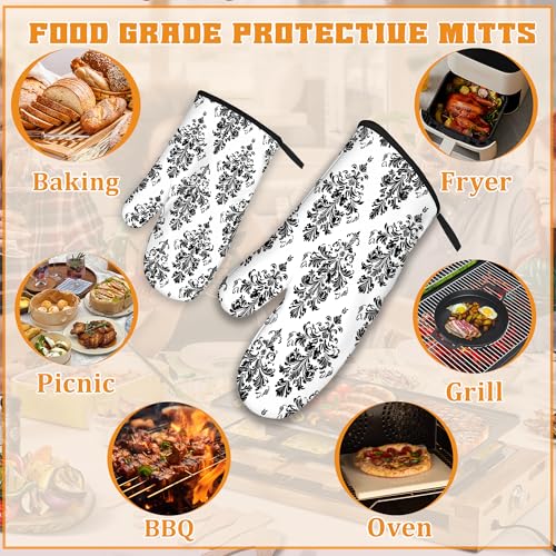 Vintage Damask Floral Oven Mitts and Pot Holders (4 Count)