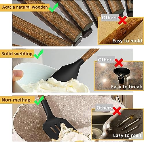 Silicone Cooking Utensil Set (Black)