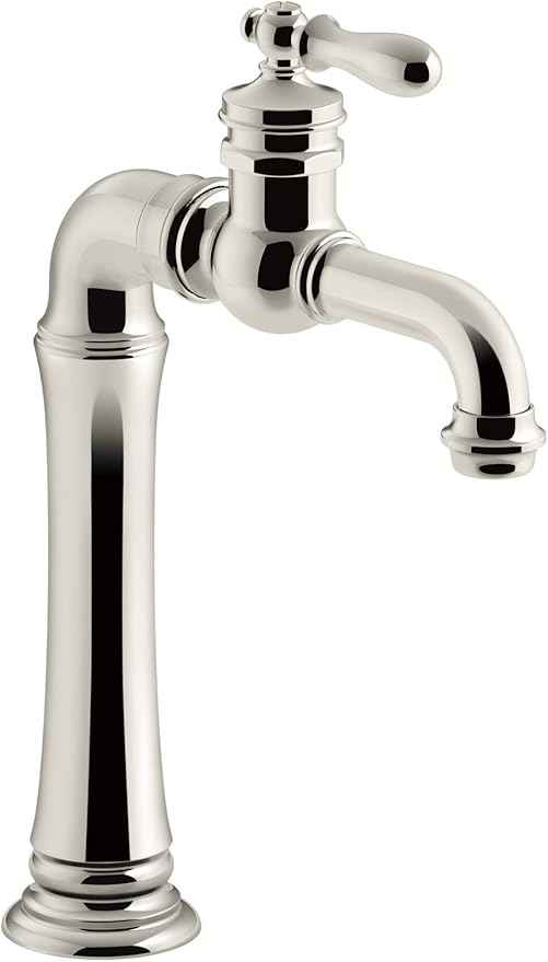 Kohler K-99268-SN Artifacts Gentleman's Single Handle Bar Faucet, Vibrant Polished Nickel