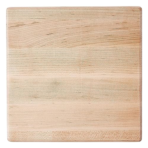 B Series Square Wooden Maple Cutting Board 9”x9” (9"L x 9"W / Maple with Wood Feet)