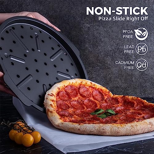 2 Pack Pizza Pan with Holes 12 Inch (2 Count)