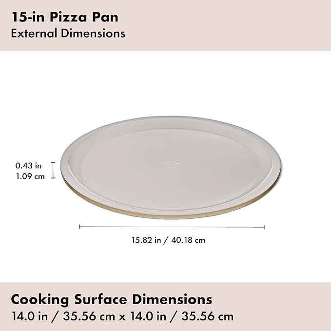 OXO Good Grips Non-Stick Pro Ceramic Coated Metal Bakeware 15” Pizza Pan – Biscuit