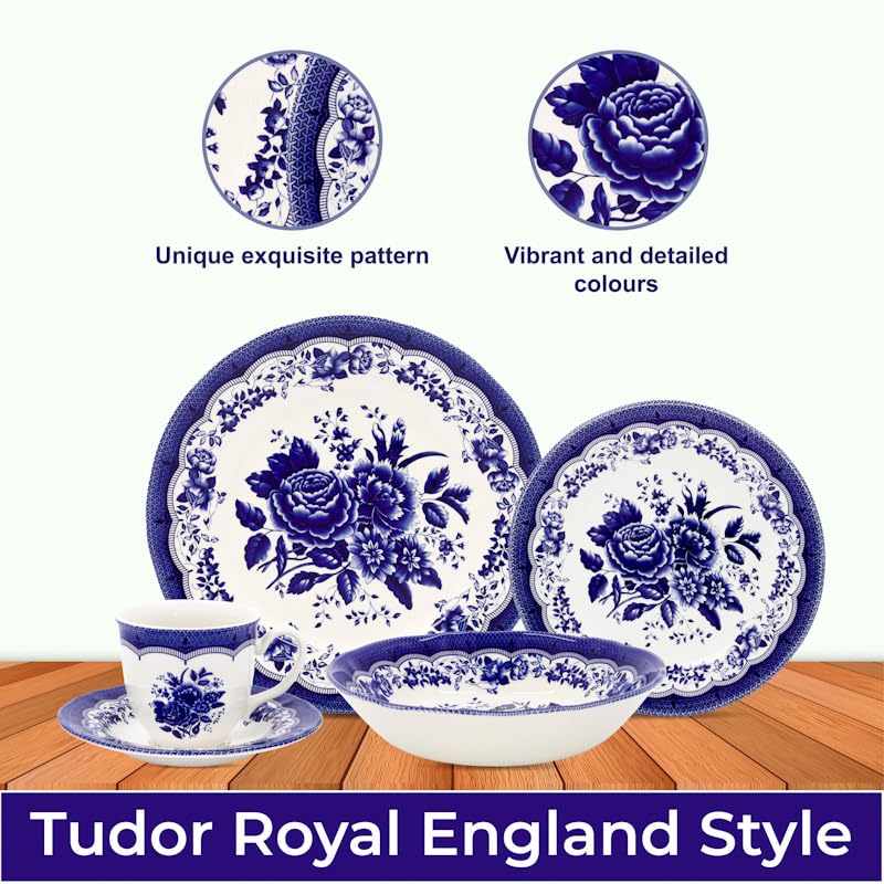 30 Piece Porcelain Dinnerware Set for 6 (30 / Victoria Blue)