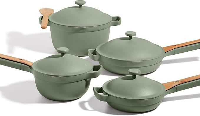 Our Place Cookware Set - 13-Piece Kit Including the Always Pan, Perfect Pot and Spatulas | Multifunctional, Toxin-Free Nonstick | Heat Safe up to 450°F | Oven, Stove, Induction Compatible | Sage