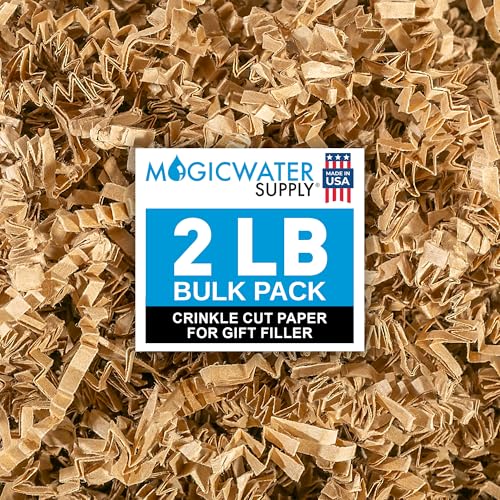 MagicWater Crinkle Cut Paper Gift Basket Filler (Kraft Brown)