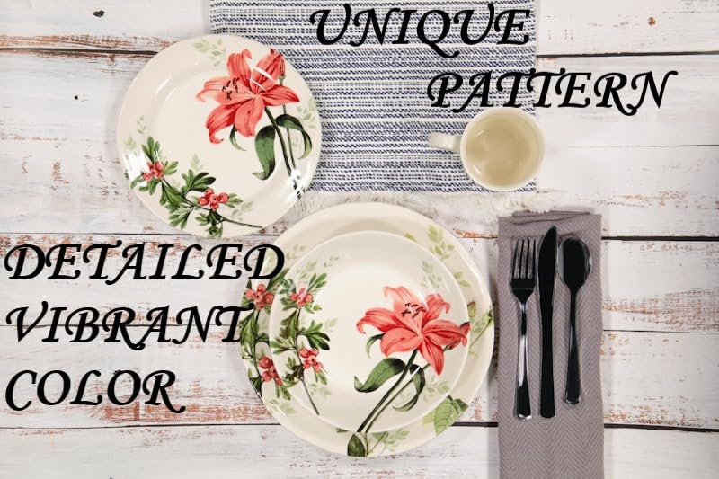 24 Piece Porcelain Dinnerware Set for 6 (24 / Rosemary)