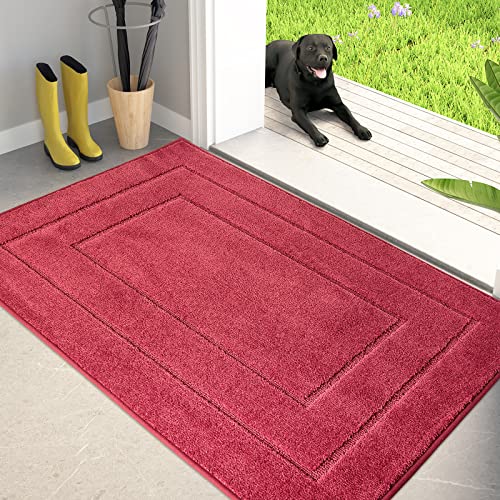 Dirt Trapping Door Mat Indoor Entrance (Burgundy Red / 32" X 47" (Rectangular))