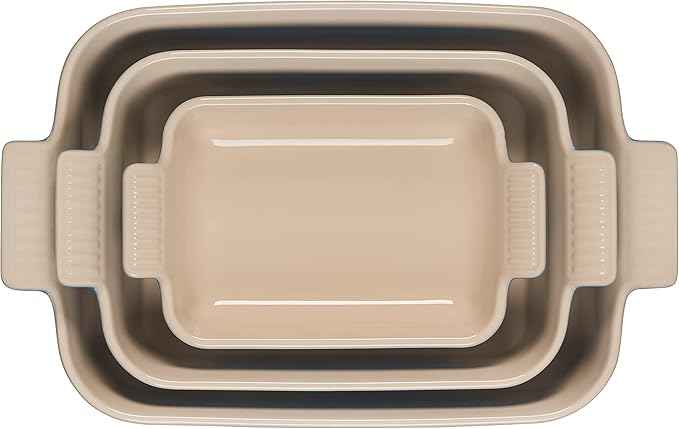 Le Creuset Stoneware Heritage Set 3 Rectangular Dishes, Marseille
