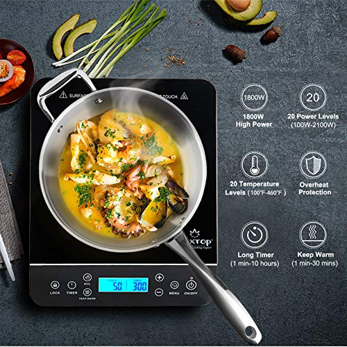 Portable Induction Cooktop (Silver / 1800 Watts / Cooktop)